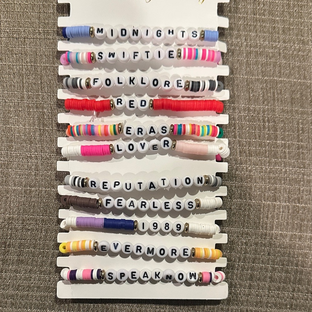 Colorful Beaded Bracelet Set with Words Taylor swift theme